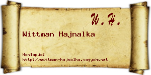 Wittman Hajnalka névjegykártya